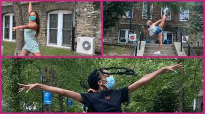 Collage of dancers Ariana DiCarlo '23, Adrianna Neal ’23, Atiya Pope '23